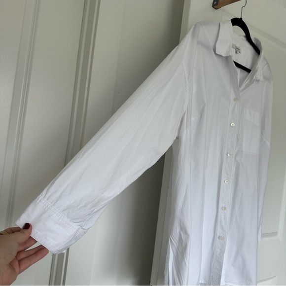 Madewell (2X) Crisp White Cotton Poplin Oversized Relaxed Fit Button Down Shirt - Picture 5 of 8